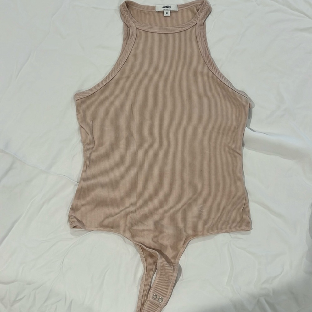 Agolde ribbed tank bodysuit.